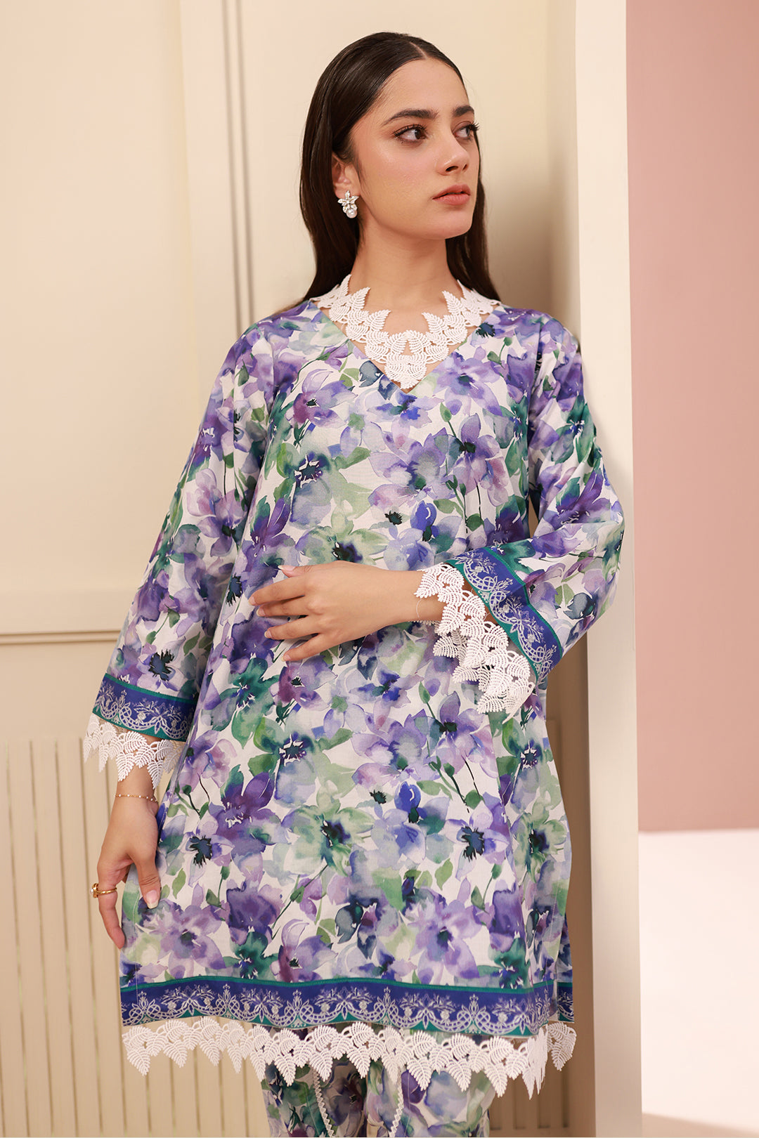 Zellbury | Unstitched 2 Piece Cambric | Shirt Shalwar - 0613 -  Zellbury Women Essential Unstitched - Original Designer Dress - House of Maryam
