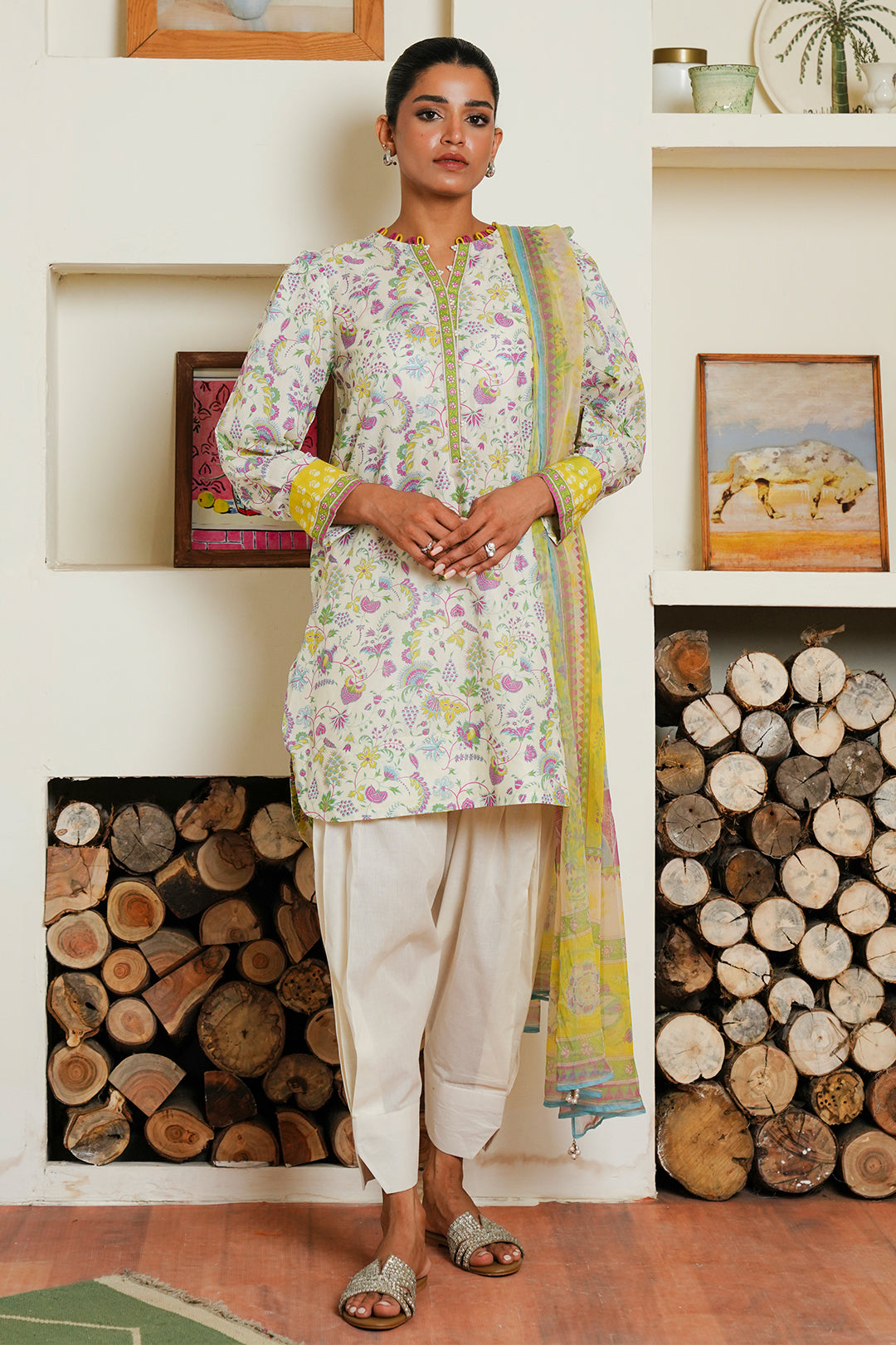 Zellbury | Unstitched 3 Piece Cambric | Shirt Shalwar Dupatta - 0032 -  Zellbury Women Essential Unstitched - Original Designer Dress - House of Maryam