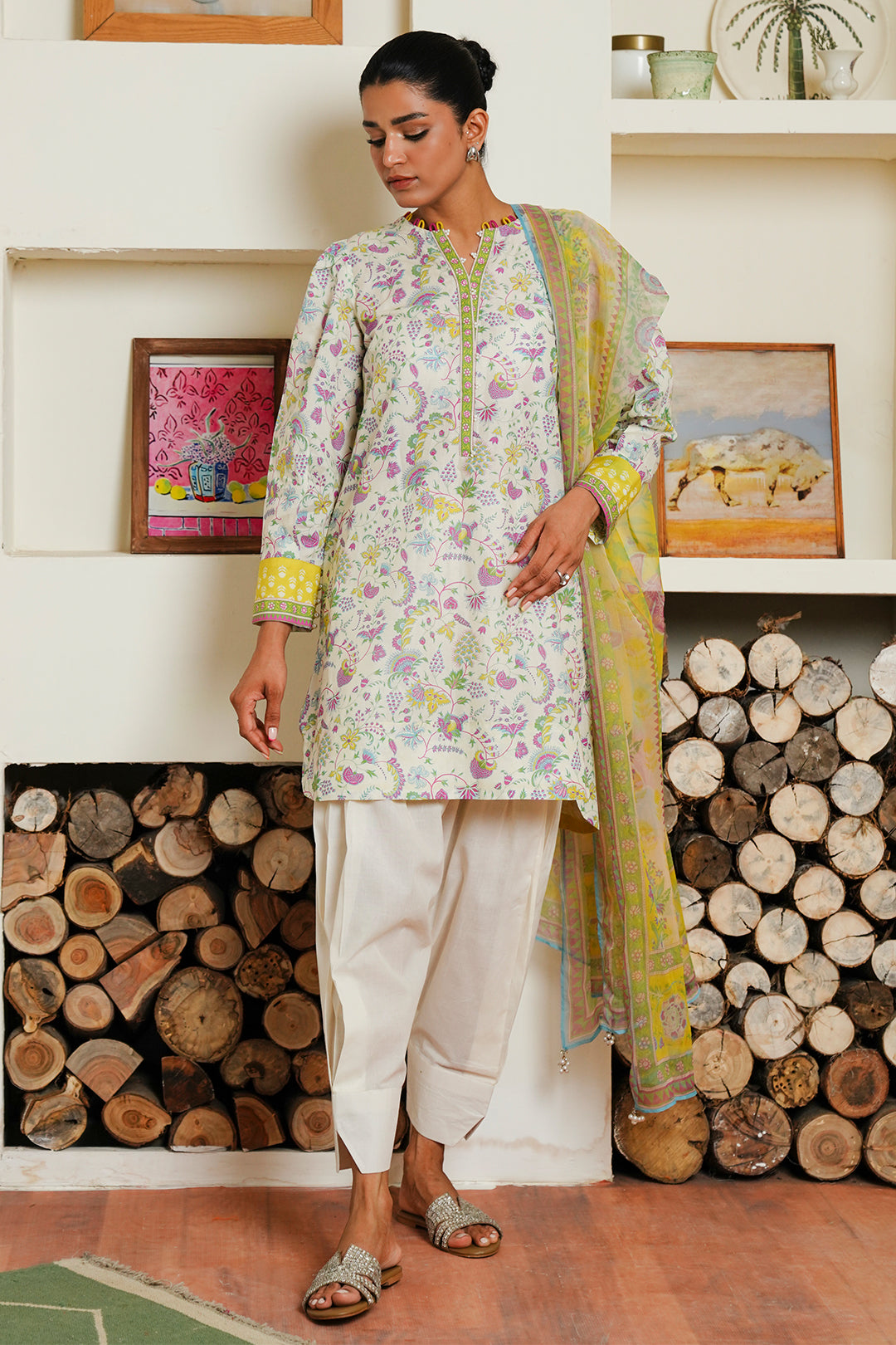 Zellbury | Unstitched 3 Piece Cambric | Shirt Shalwar Dupatta - 0032