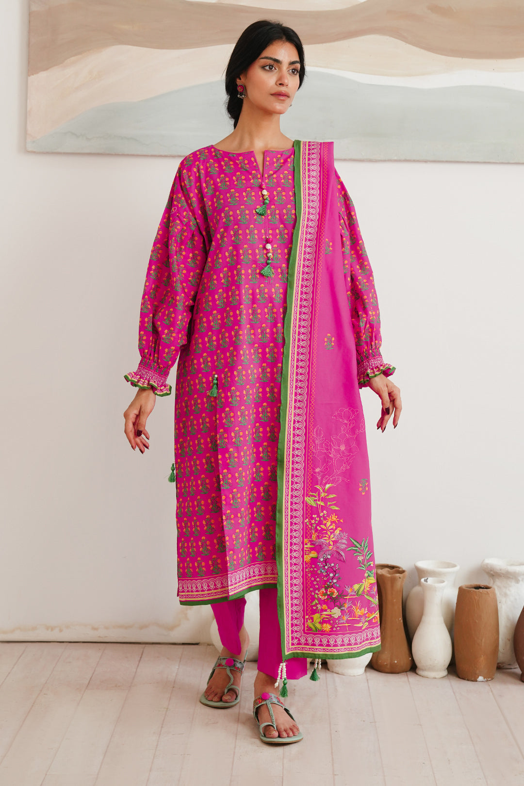 Zellbury | Unstitched 3 Piece Cambric | Shirt Shalwar Dupatta - 0037 -  Zellbury Women Essential Unstitched - Original Designer Dress - House of Maryam