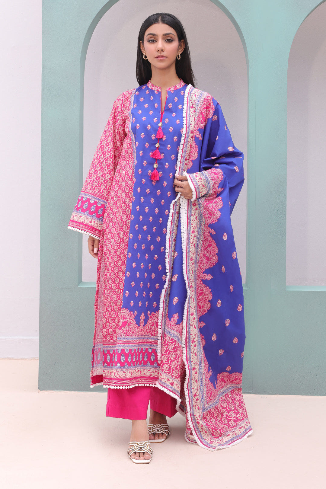 Zellbury | Unstitched 3 Piece Cambric | Shirt Shalwar Dupatta - 0038 -  Zellbury Women Essential Unstitched - Original Designer Dress - House of Maryam
