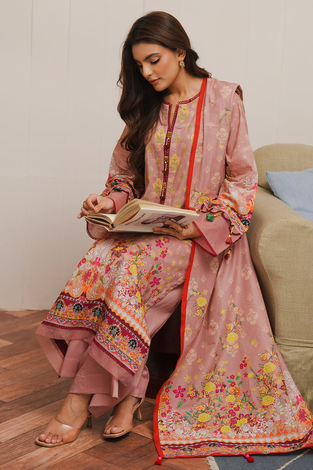 Zellbury | Unstitched 3 Piece Cambric | Shirt Shalwar Dupatta - 0041 -  Zellbury Women Essential Unstitched - Original Designer Dress - House of Maryam
