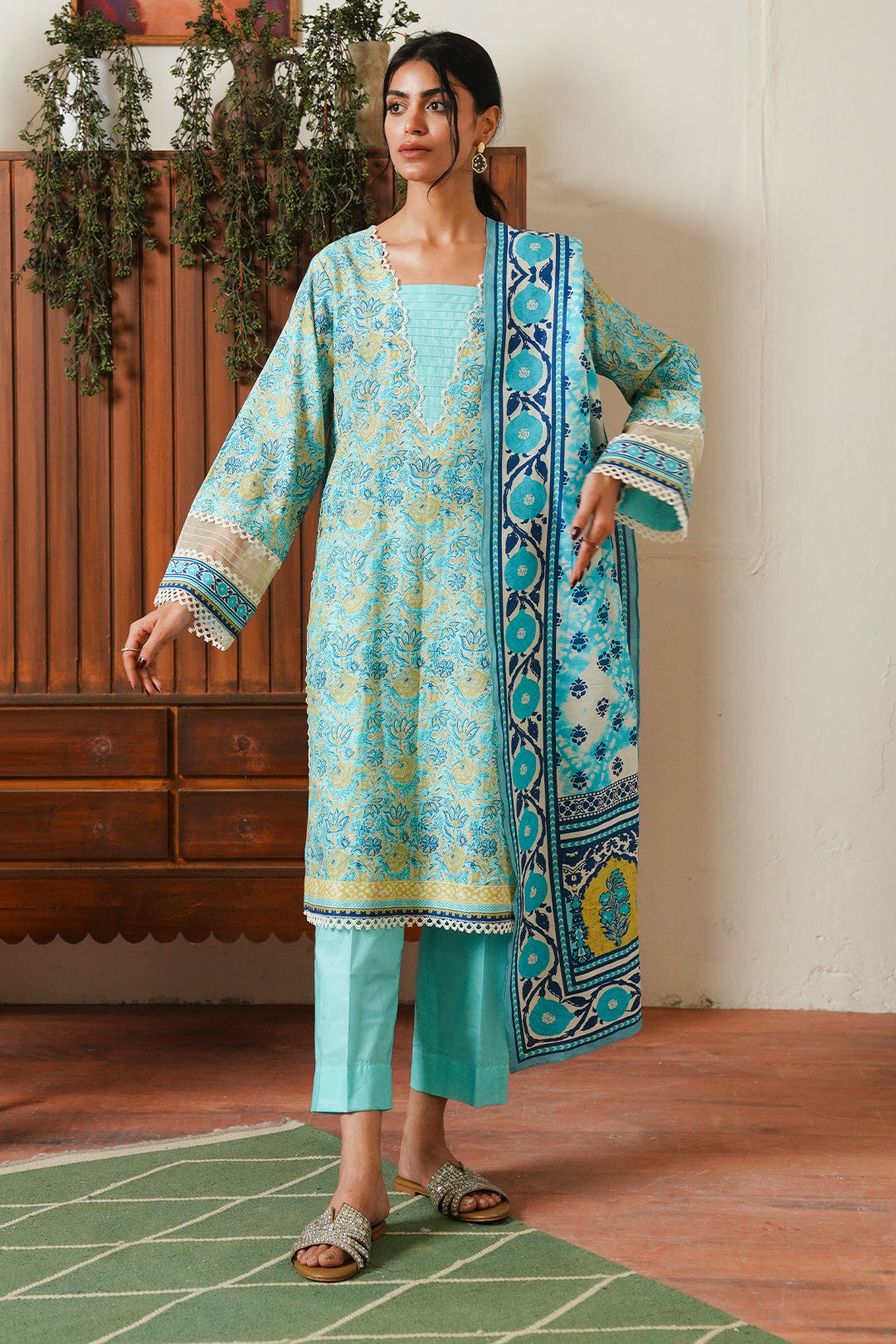 Zellbury | Unstitched 3 Piece Cambric | Shirt Shalwar Dupatta - 0046 -  Zellbury Women Essential Unstitched - Original Designer Dress - House of Maryam