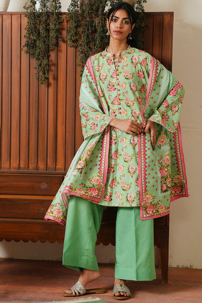Zellbury | Unstitched 3 Piece Cambric | Shirt Shalwar Dupatta - 0048 -  Zellbury Women Essential Unstitched - Original Designer Dress - House of Maryam
