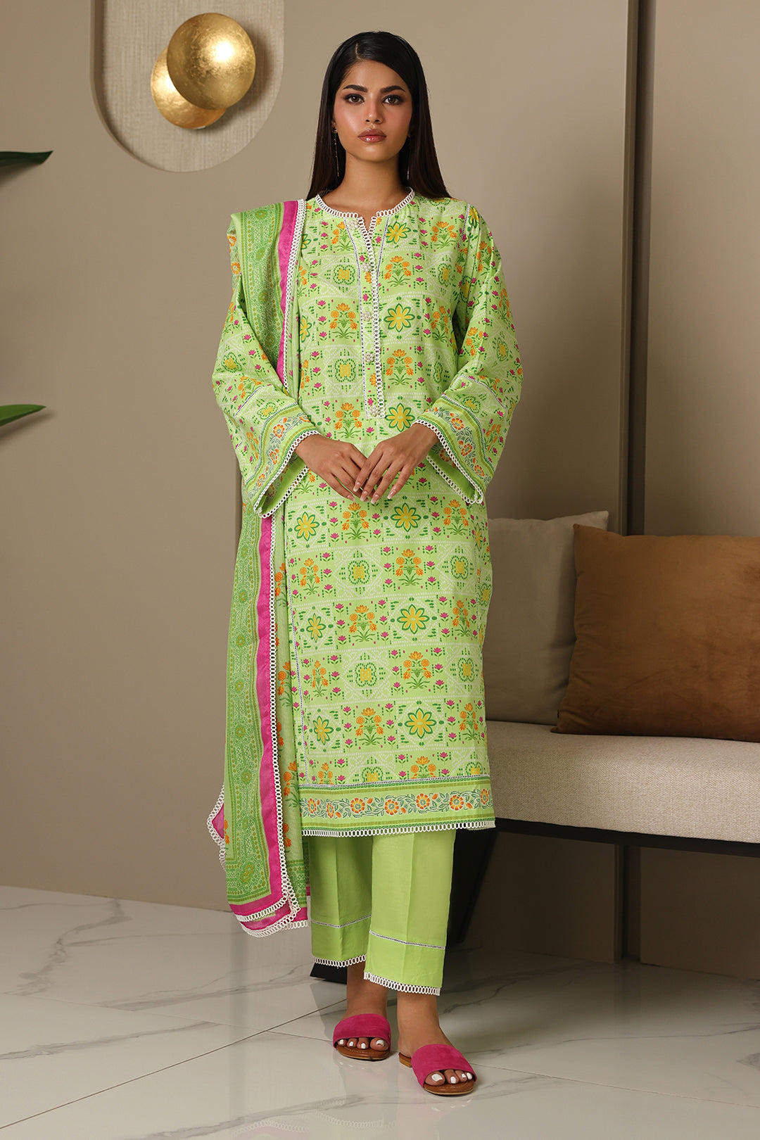 Zellbury | Unstitched 3 Piece Cambric | Shirt Shalwar Dupatta - 0115 -  Zellbury Women Essential Unstitched - Original Designer Dress - House of Maryam