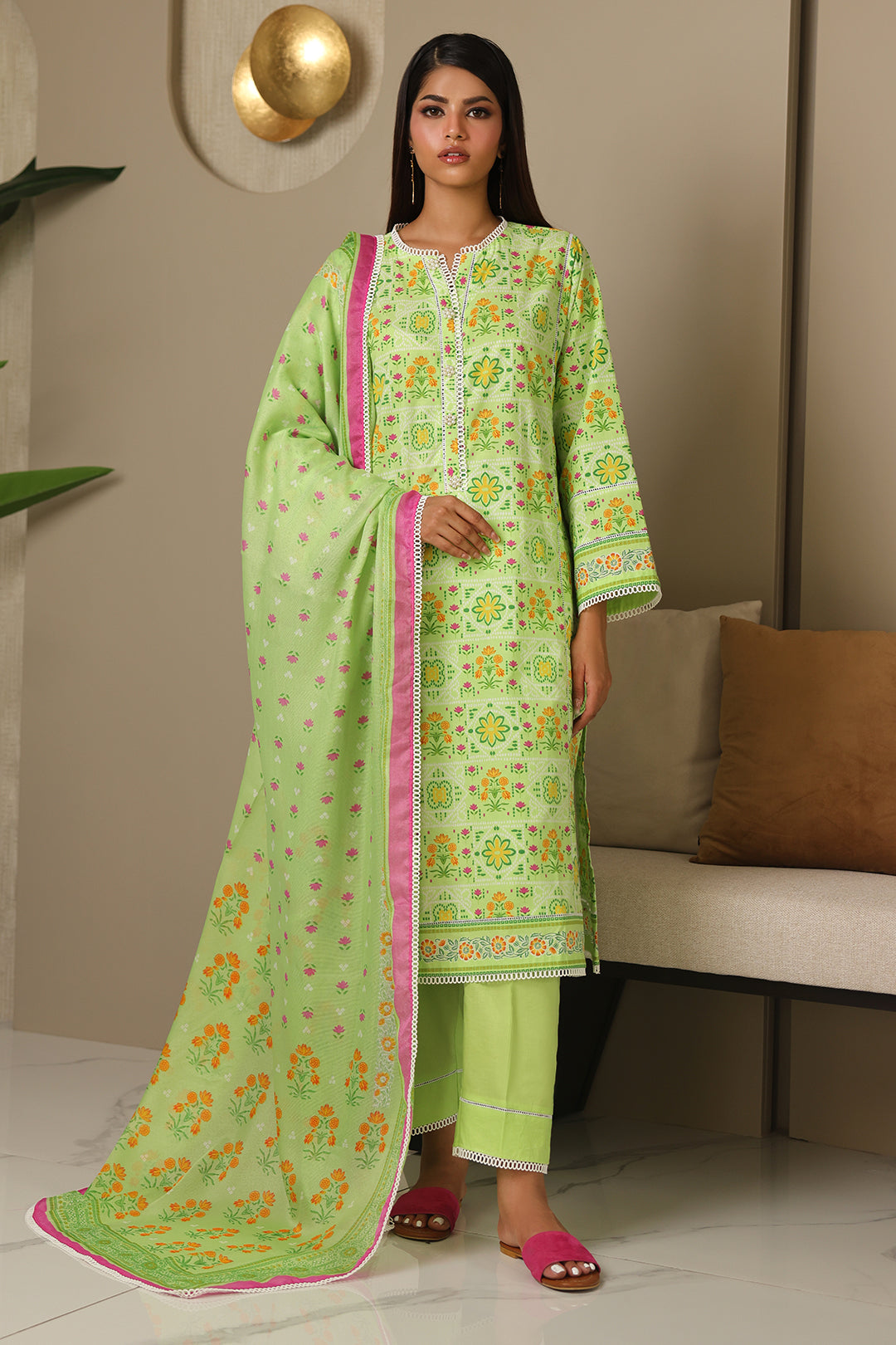 Zellbury | Unstitched 3 Piece Cambric | Shirt Shalwar Dupatta - 0115