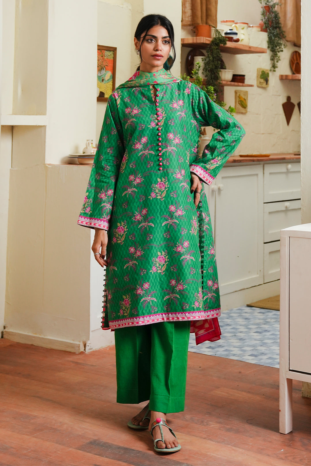 Zellbury | Unstitched 3 Piece Cambric | Shirt Shalwar Dupatta - 0118 -  Zellbury Women Essential Unstitched - Original Designer Dress - House of Maryam