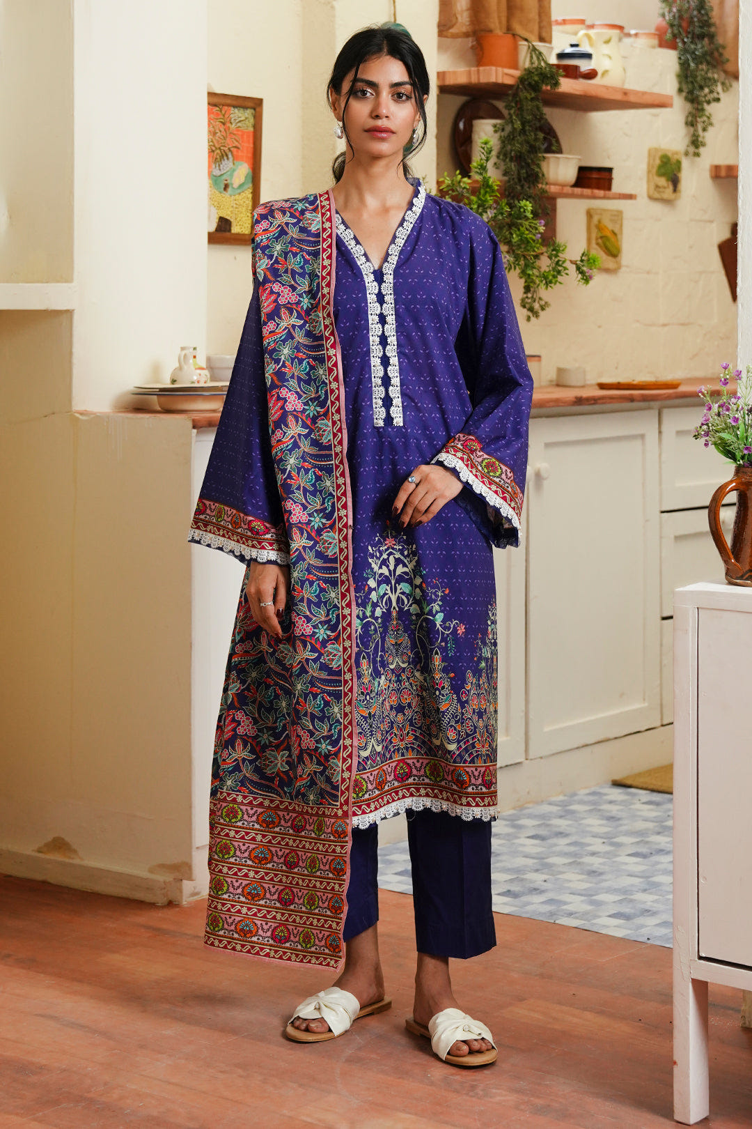 Zellbury | Unstitched 3 Piece Cambric | Shirt Shalwar Dupatta - 0121 -  Zellbury Women Essential Unstitched - Original Designer Dress - House of Maryam
