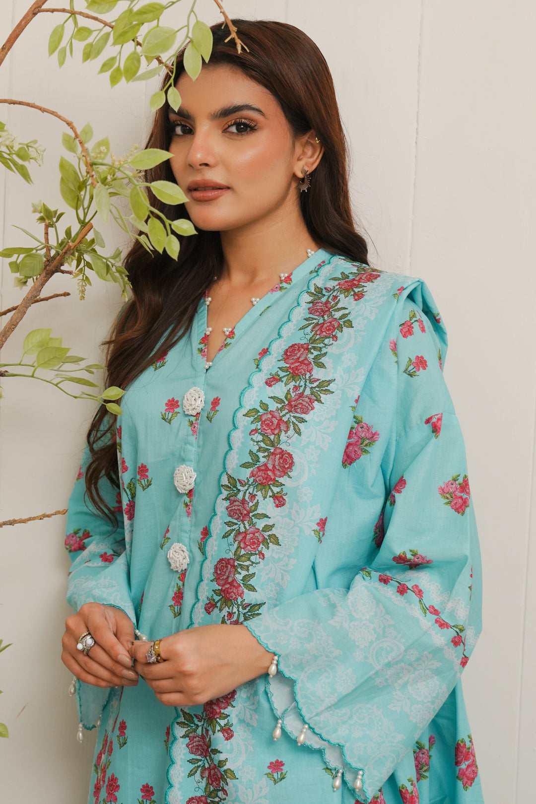 Zellbury | Unstitched 3 Piece Cambric | Shirt Shalwar Dupatta - 0122 -  Zellbury Women Essential Unstitched -  House of Maryam