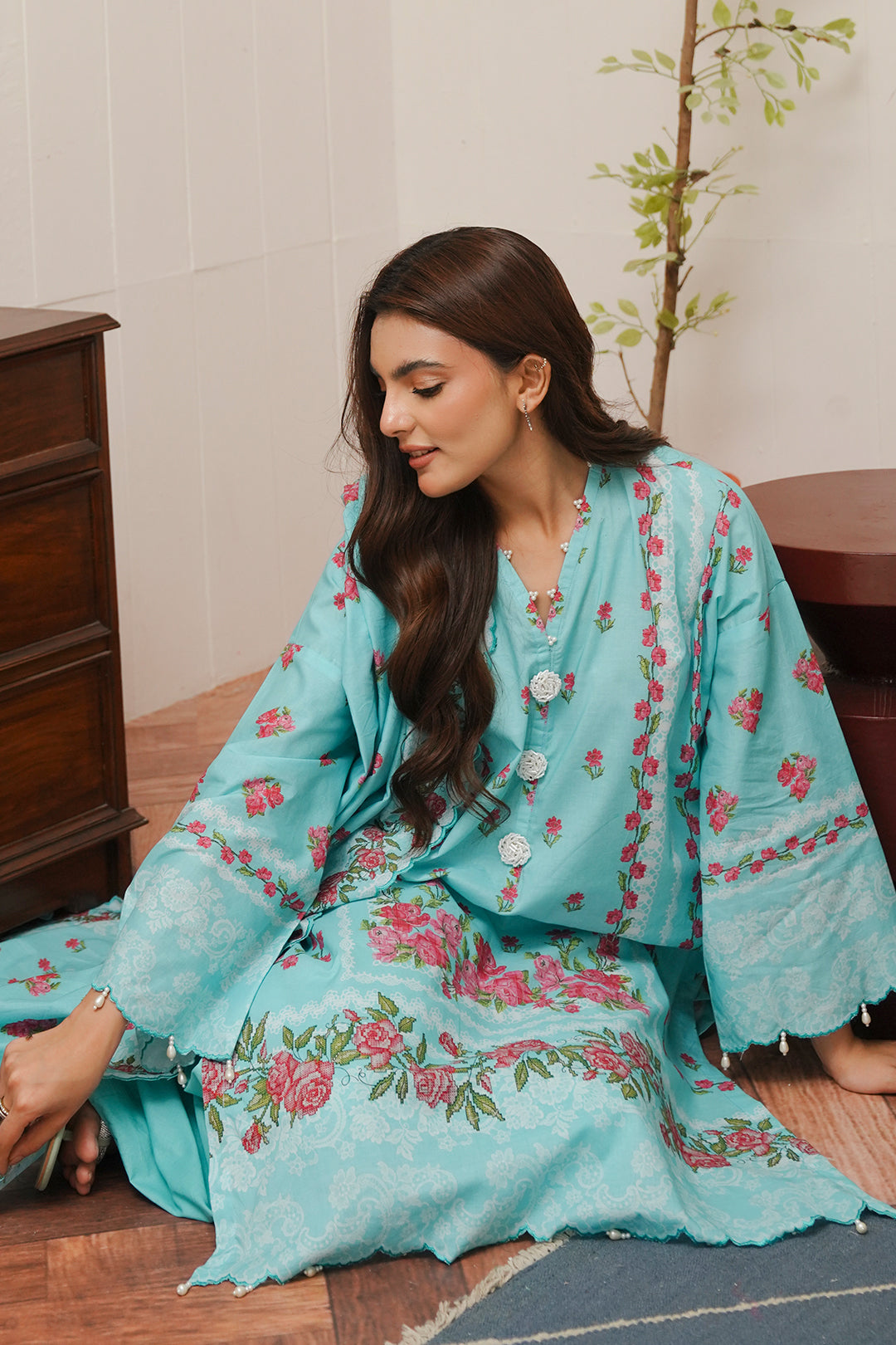 Zellbury | Unstitched 3 Piece Cambric | Shirt Shalwar Dupatta - 0122 -  Zellbury Women Essential Unstitched - Original Designer Dress - House of Maryam