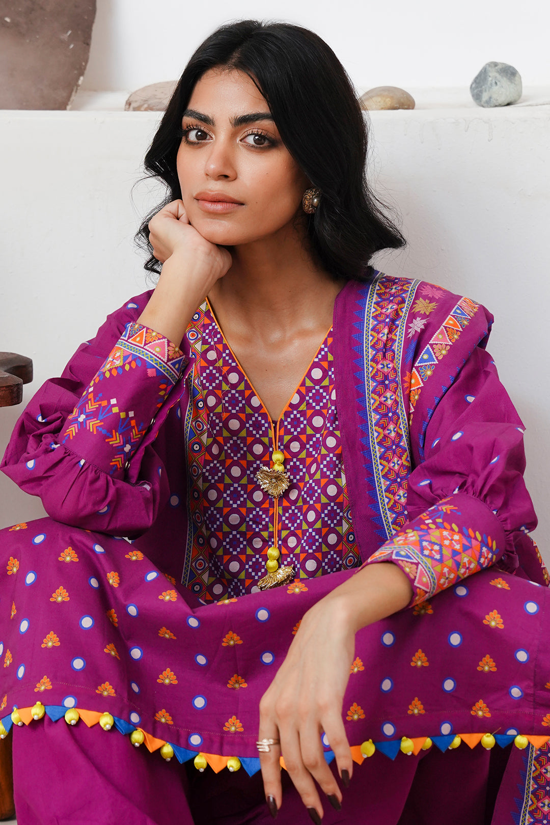 Zellbury | Unstitched 3 Piece Cambric | Shirt Shalwar Dupatta - 0124 -  Zellbury Women Essential Unstitched - Original Designer Dress - House of Maryam