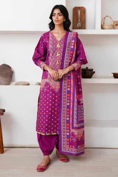 Zellbury | Unstitched 3 Piece Cambric | Shirt Shalwar Dupatta - 0124 -  Zellbury Women Essential Unstitched - Original Designer Dress - House of Maryam
