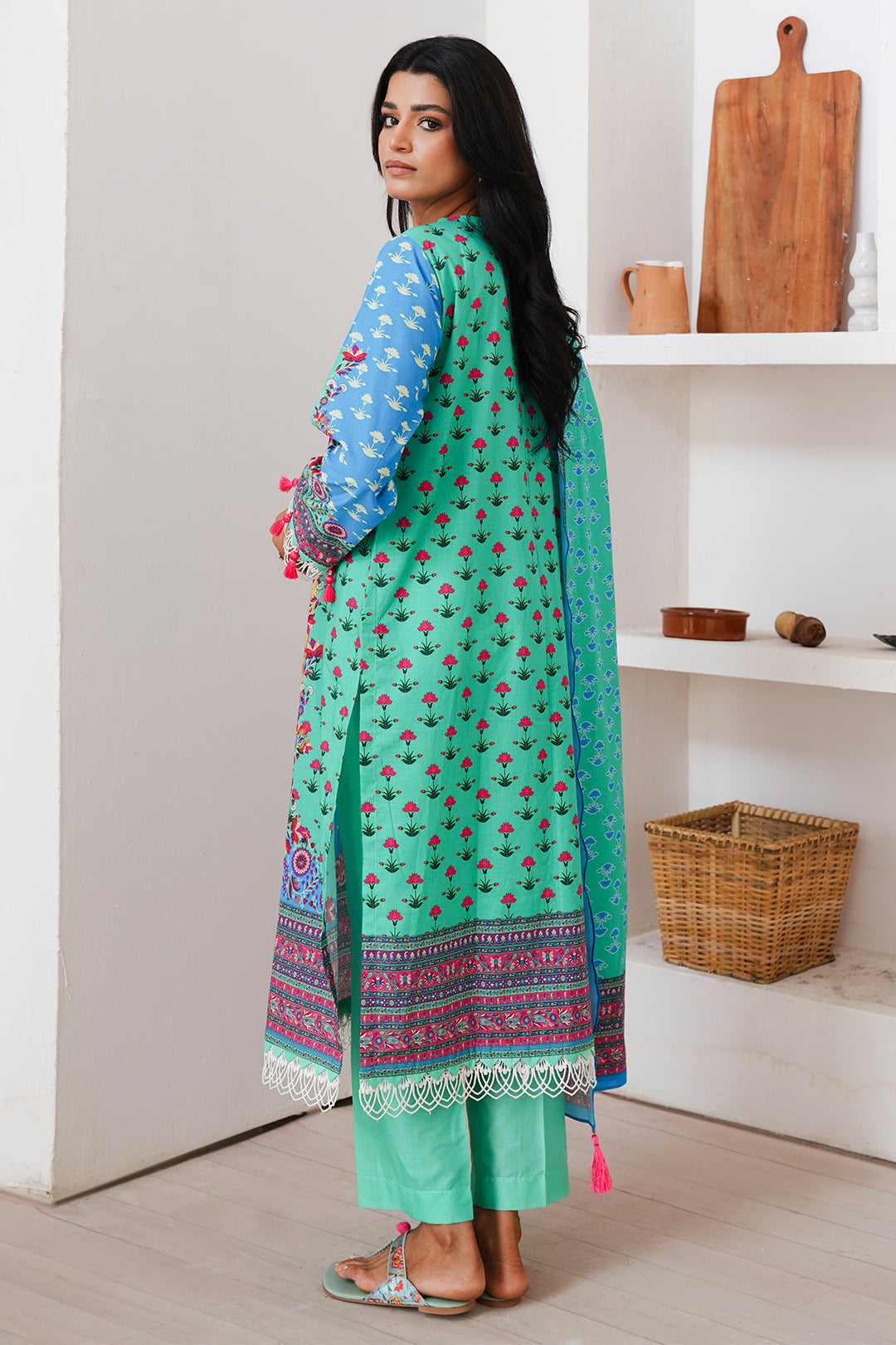 Zellbury | Unstitched 3 Piece Cambric | Shirt Shalwar Dupatta - 0126 -  Zellbury Women Essential Unstitched - Original Designer Dress - House of Maryam