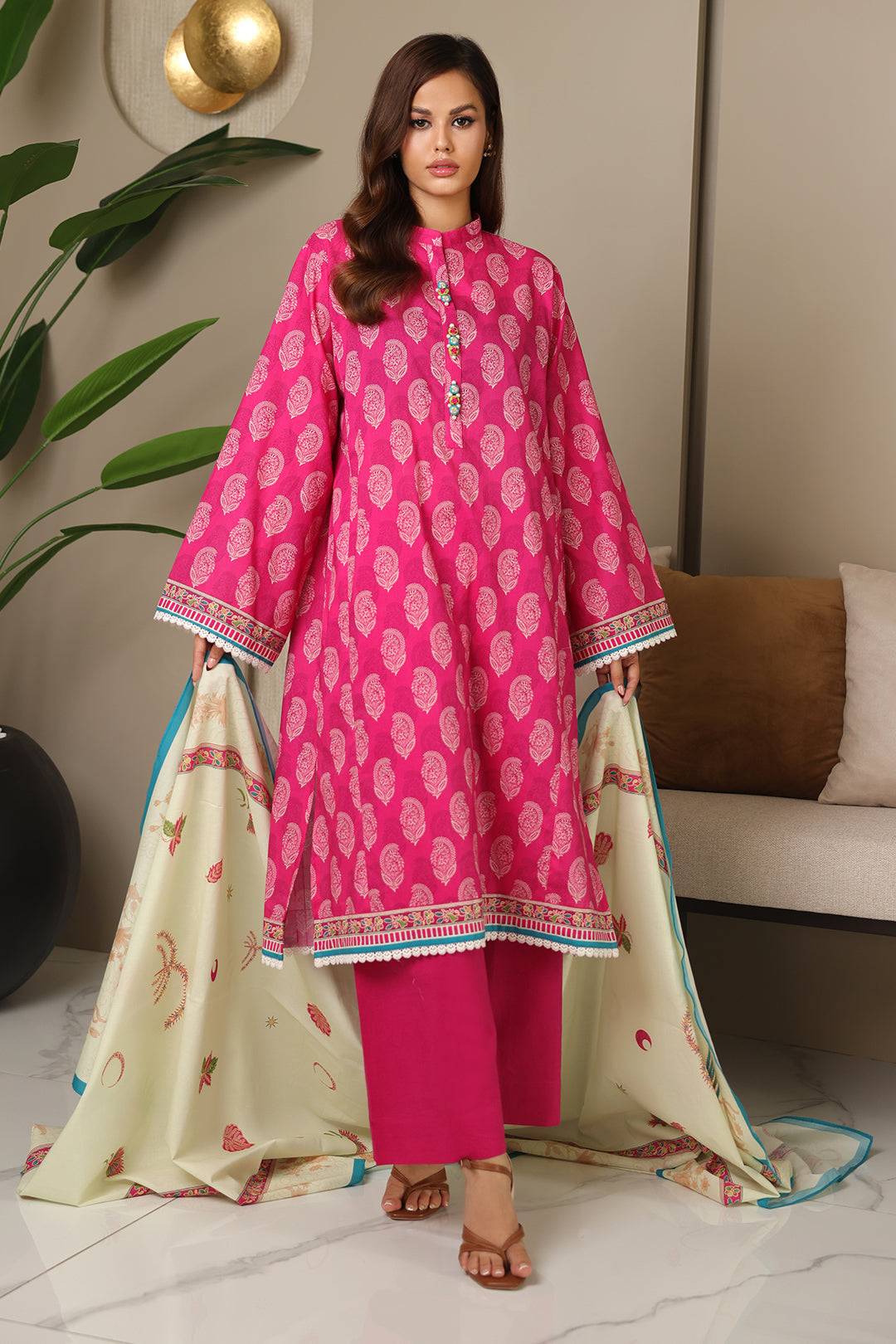 Zellbury | Unstitched 3 Piece Cambric | Shirt Shalwar Dupatta - 0129 -  Zellbury Women Essential Unstitched - Original Designer Dress - House of Maryam