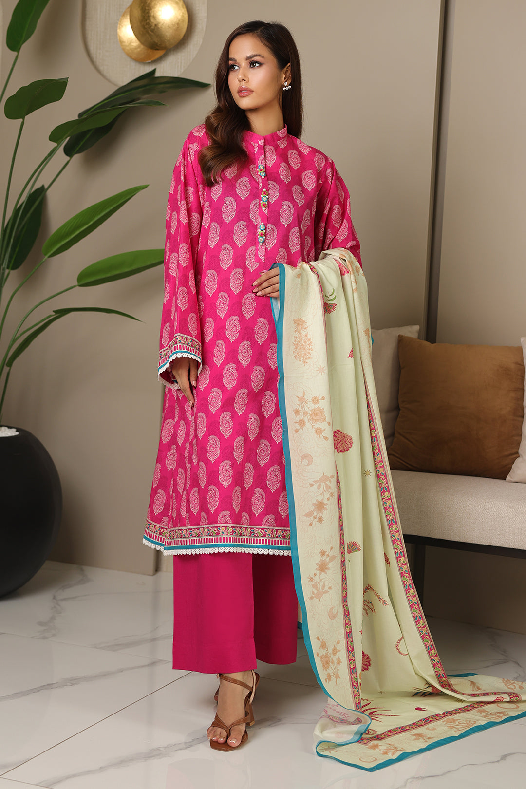 Zellbury | Unstitched 3 Piece Cambric | Shirt Shalwar Dupatta - 0129 -  Zellbury Women Essential Unstitched - Original Designer Dress - House of Maryam