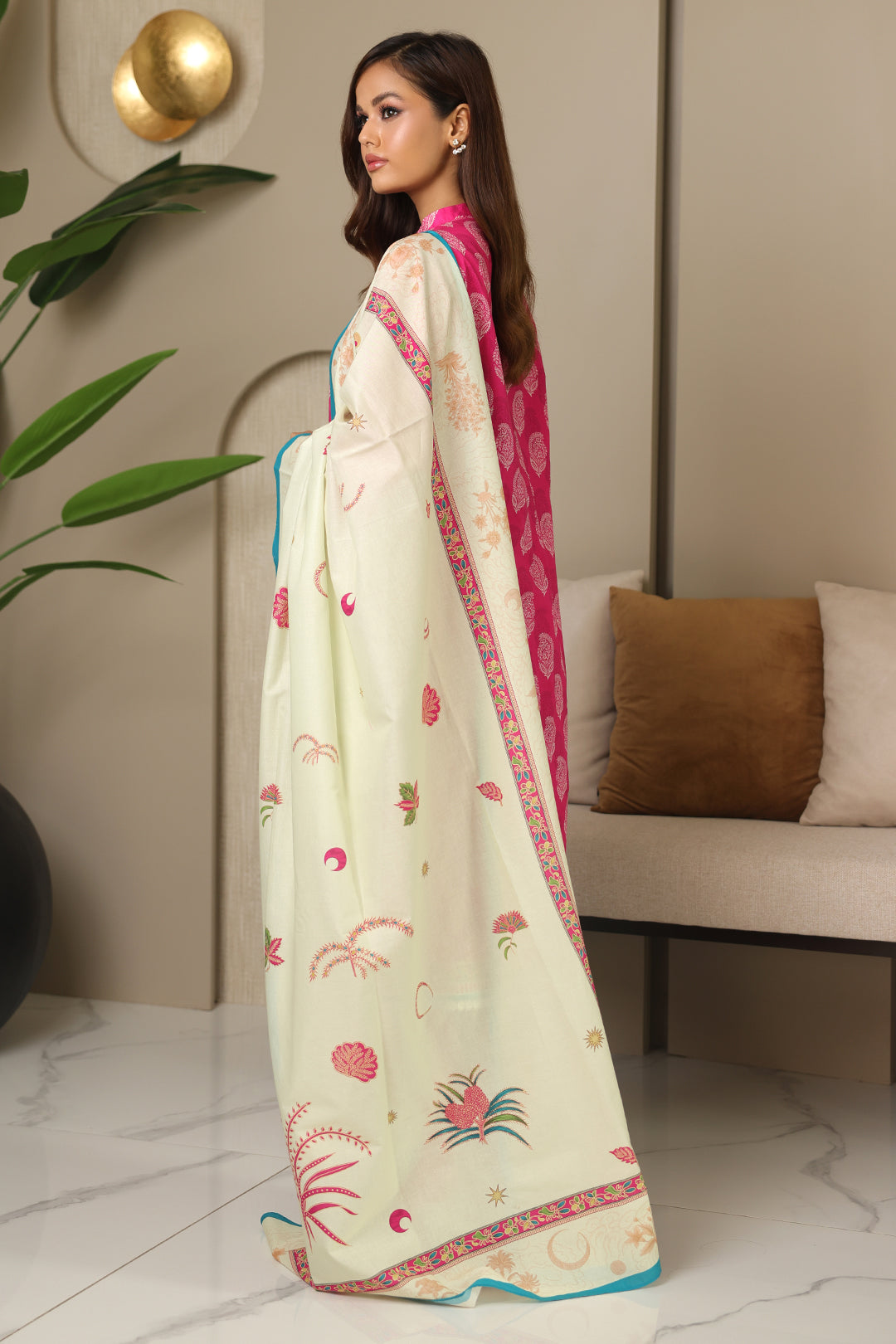 Zellbury | Unstitched 3 Piece Cambric | Shirt Shalwar Dupatta - 0129 -  Zellbury Women Essential Unstitched - Original Designer Dress - House of Maryam