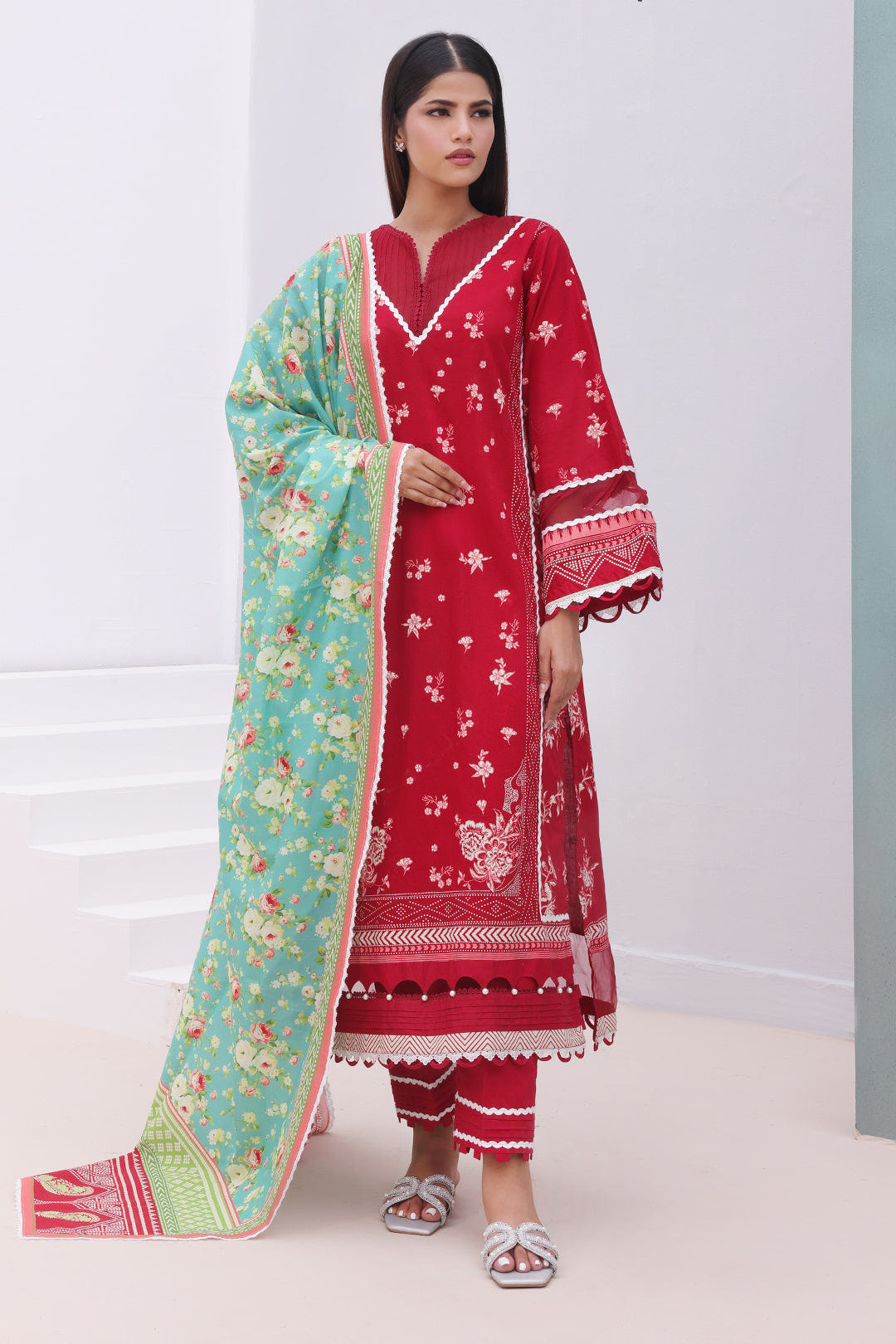 Zellbury | Unstitched 3 Piece Cambric | Shirt Shalwar Dupatta - 0136 -  Zellbury Women Essential Unstitched - Original Designer Dress - House of Maryam