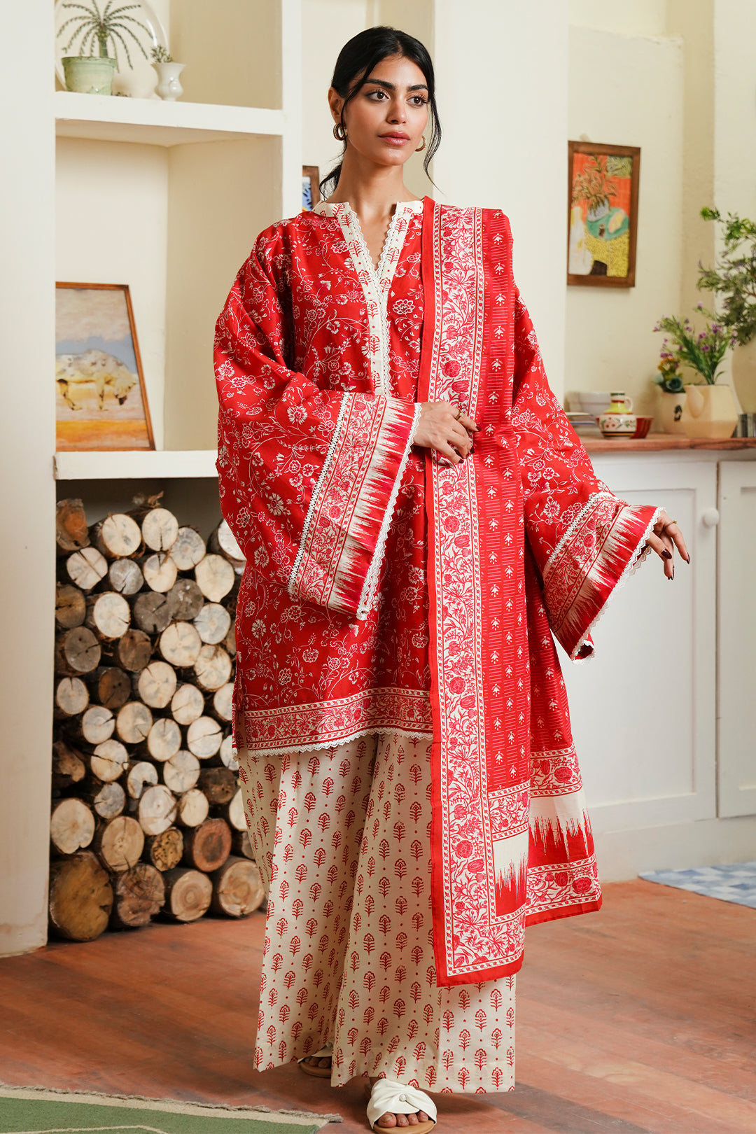 Zellbury | Unstitched 3 Piece Cambric | Shirt Shalwar Dupatta - 0139 -  Zellbury Women Essential Unstitched - Original Designer Dress - House of Maryam