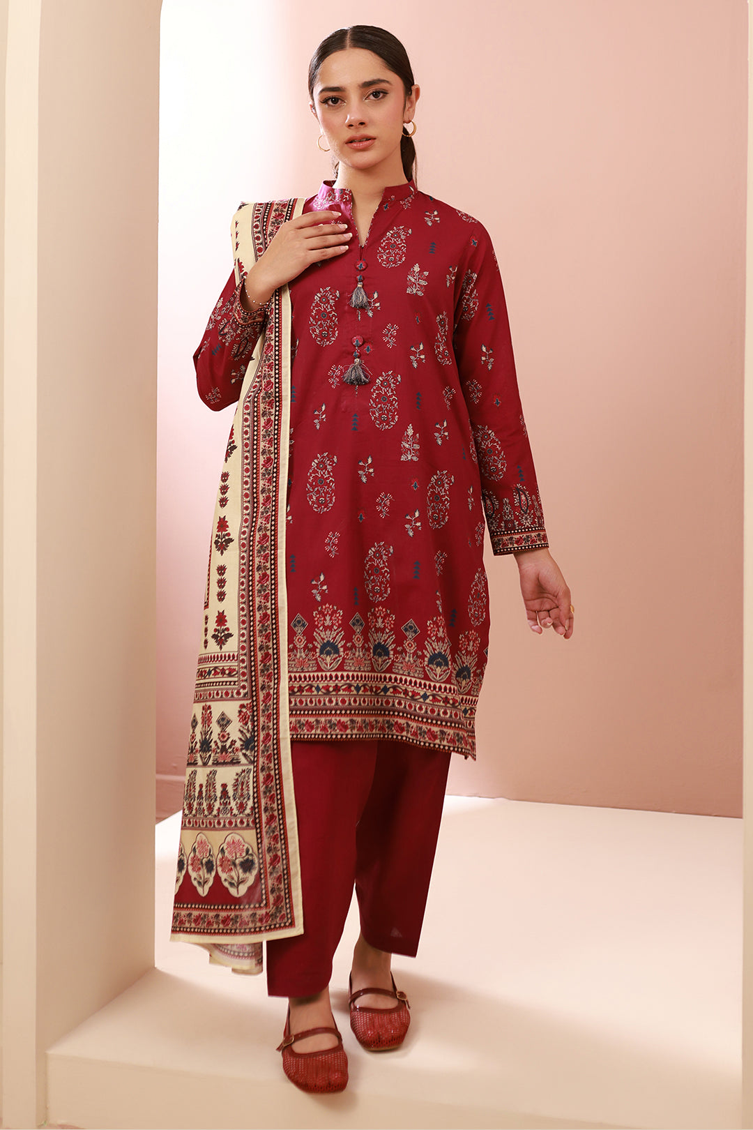 Zellbury | Unstitched 3 Piece Cambric | Shirt Shalwar Dupatta - 0625