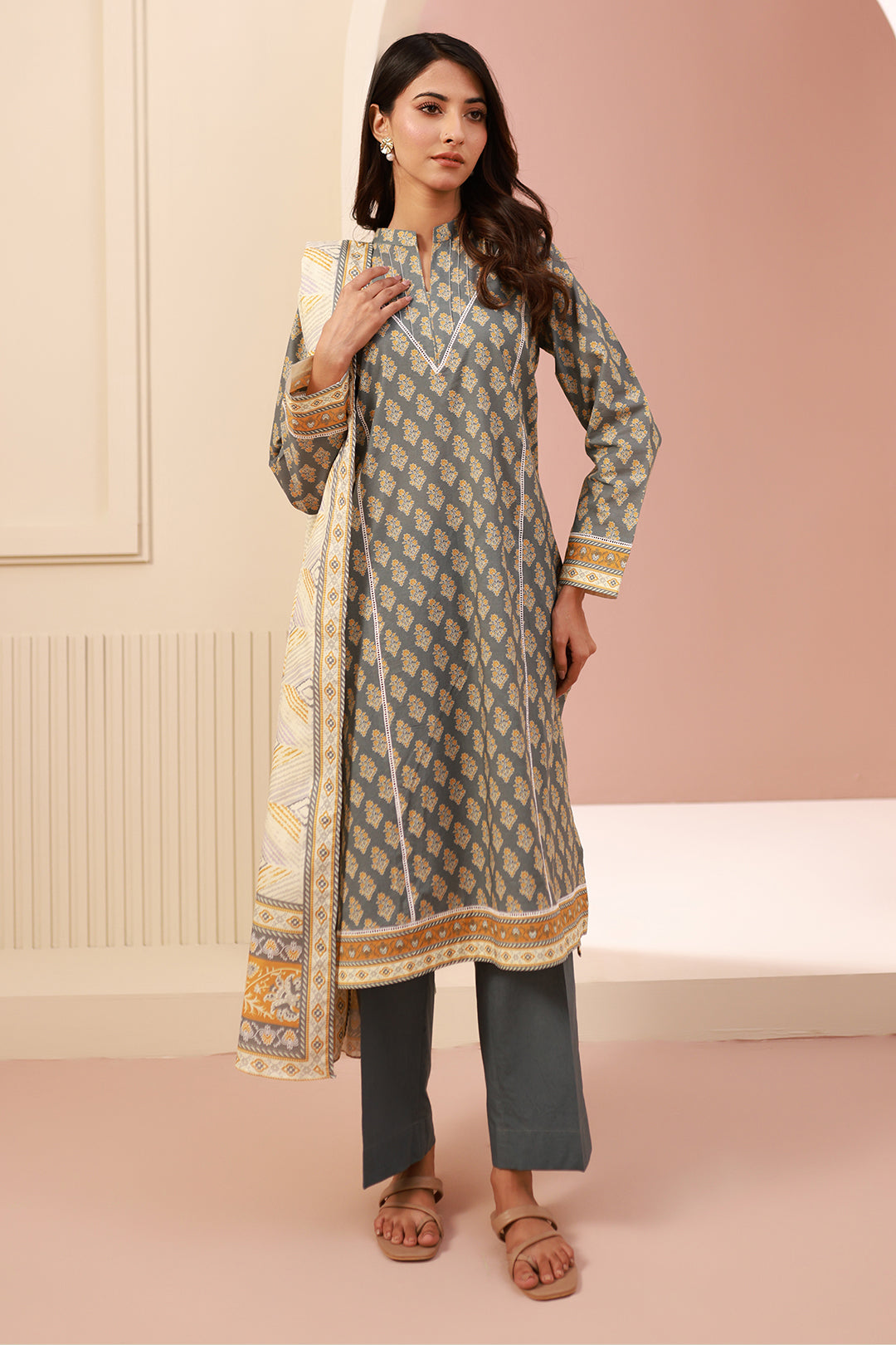 Zellbury | Unstitched 3 Piece Cambric | Shirt Shalwar Dupatta - 0626 -  Zellbury Women Essential Unstitched - Original Designer Dress - House of Maryam
