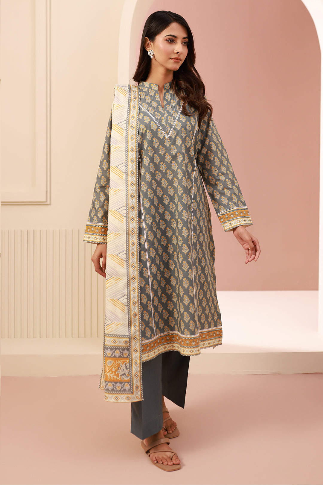 Zellbury | Unstitched 3 Piece Cambric | Shirt Shalwar Dupatta - 0626