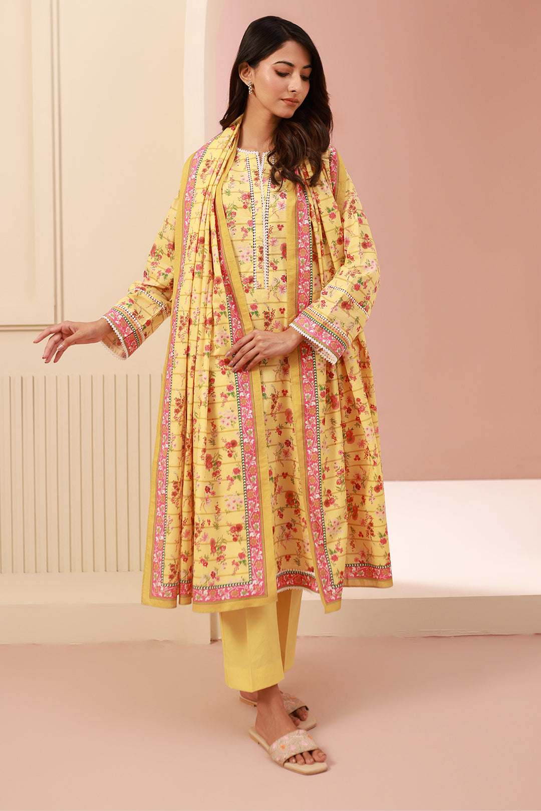 Zellbury | Unstitched 3 Piece Cambric | Shirt Shalwar Dupatta - 0627