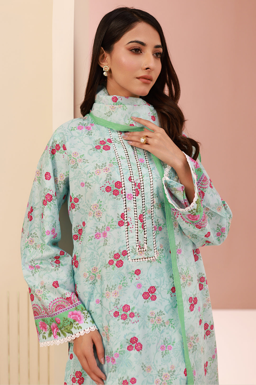 Zellbury | Unstitched 3 Piece Cambric | Shirt Shalwar Dupatta - 0629