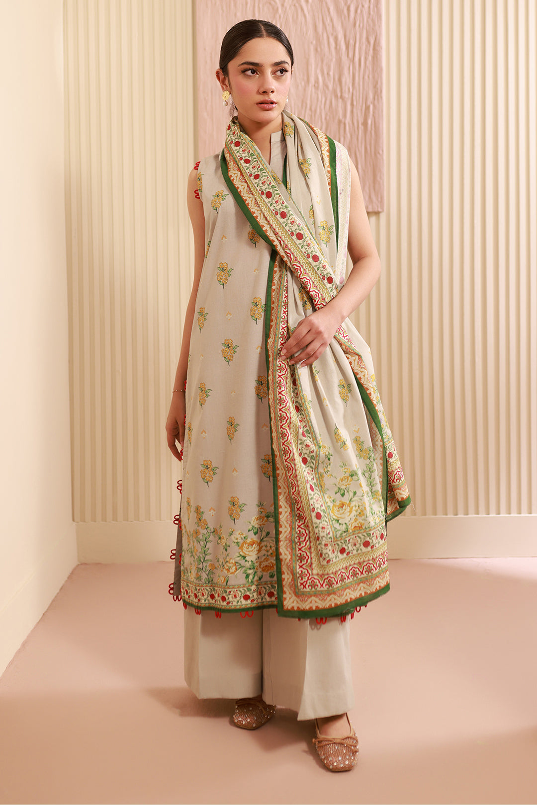 Zellbury | Unstitched 3 Piece Cambric | Shirt Shalwar Dupatta - 0633 -  Zellbury Women Essential Unstitched - Original Designer Dress - House of Maryam