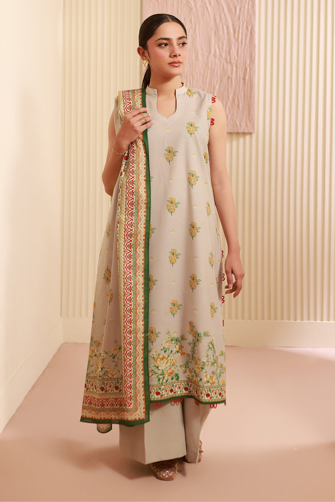 Zellbury | Unstitched 3 Piece Cambric | Shirt Shalwar Dupatta - 0633 -  Zellbury Women Essential Unstitched - Original Designer Dress - House of Maryam