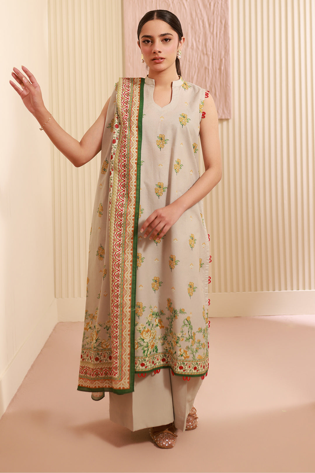 Zellbury | Unstitched 3 Piece Cambric | Shirt Shalwar Dupatta - 0633 -  Zellbury Women Essential Unstitched - Original Designer Dress - House of Maryam