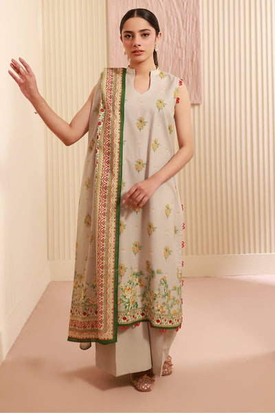 Zellbury | Unstitched 3 Piece Cambric | Shirt Shalwar Dupatta - 0633 -  Zellbury Women Essential Unstitched - Original Designer Dress - House of Maryam