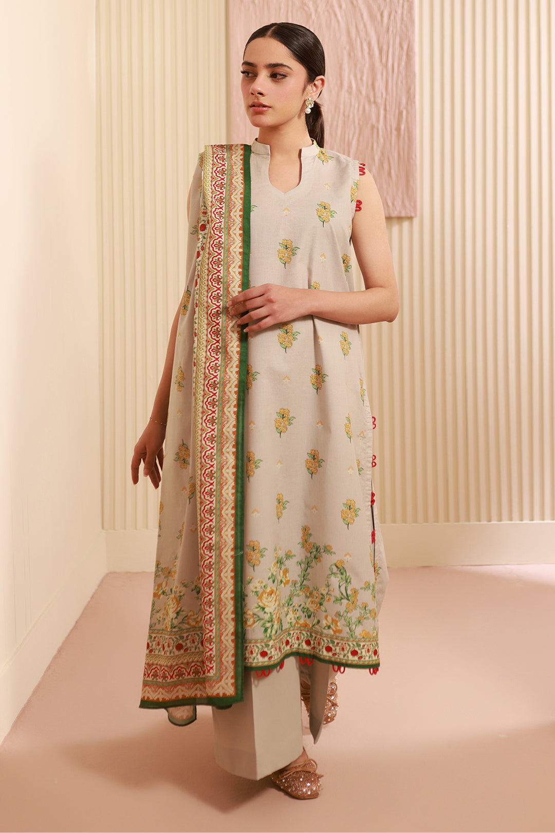 Zellbury | Unstitched 3 Piece Cambric | Shirt Shalwar Dupatta - 0633 -  Zellbury Women Essential Unstitched - Original Designer Dress - House of Maryam