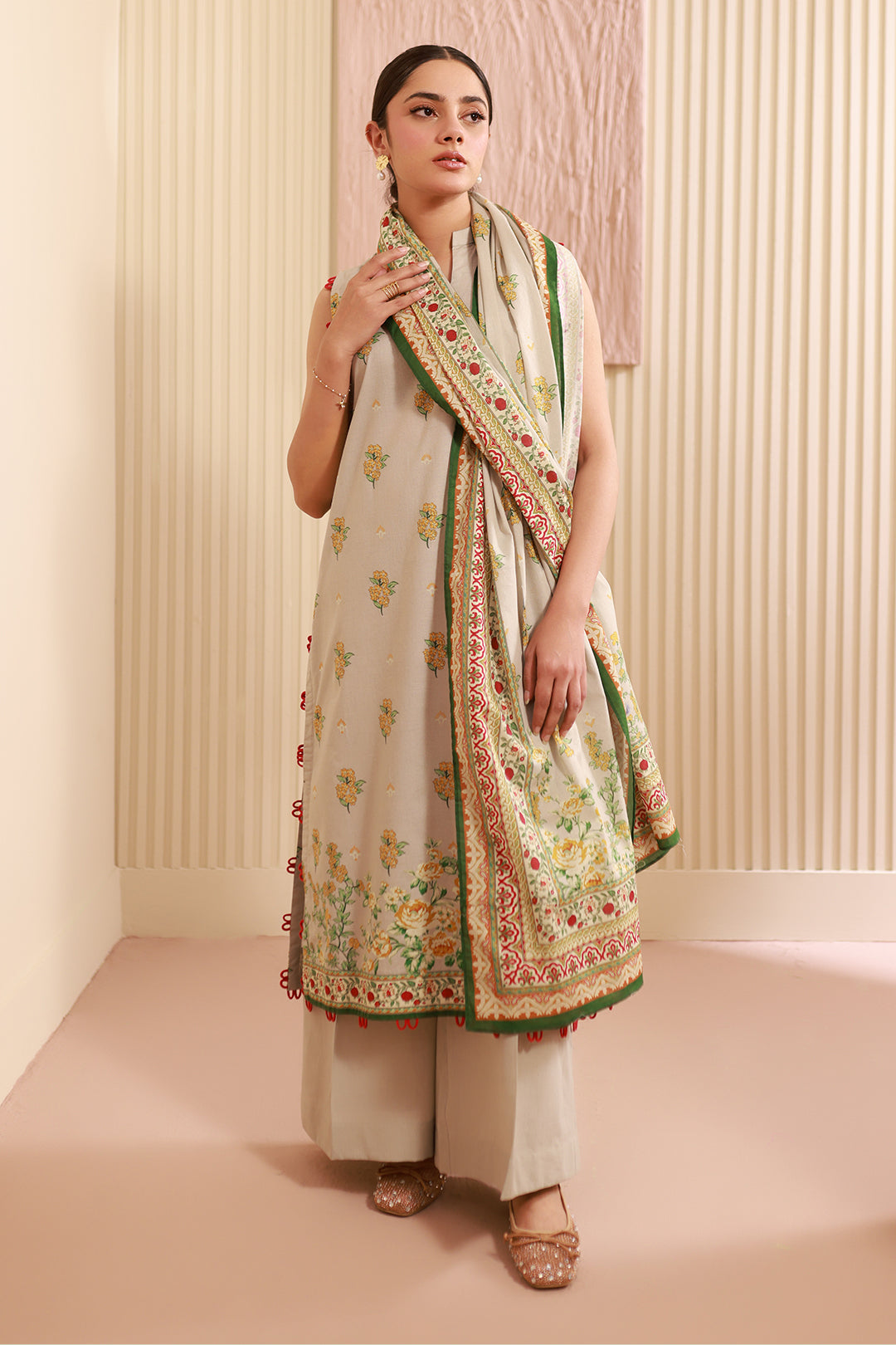 Zellbury | Unstitched 3 Piece Cambric | Shirt Shalwar Dupatta - 0633 -  Zellbury Women Essential Unstitched - Original Designer Dress - House of Maryam