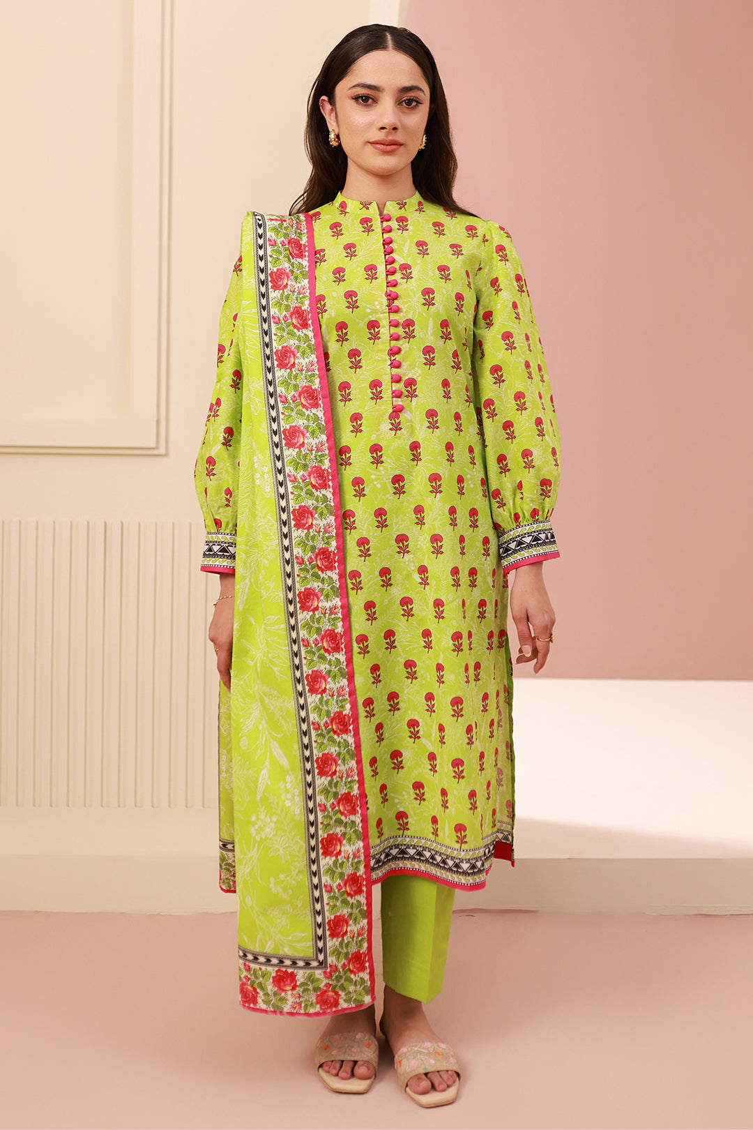 Zellbury | Unstitched 3 Piece Cambric | Shirt Shalwar Dupatta - 0634 -  Zellbury Women Essential Unstitched - Original Designer Dress - House of Maryam