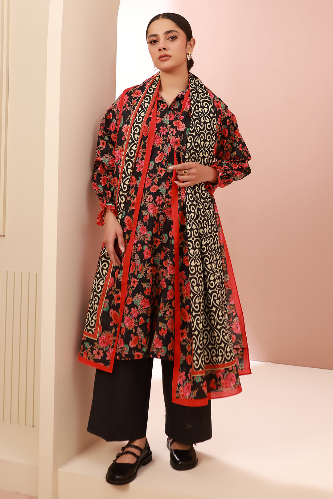 Zellbury | Unstitched 3 Piece Cambric | Shirt Shalwar Dupatta - 0636 -  Zellbury Women Essential Unstitched - Original Designer Dress - House of Maryam