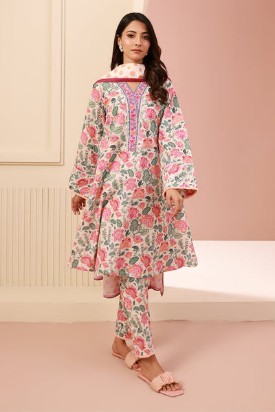 Zellbury | Unstitched 3 Piece Cambric | Shirt Shalwar Dupatta - 0640 -  Zellbury Women Essential Unstitched - Original Designer Dress - House of Maryam