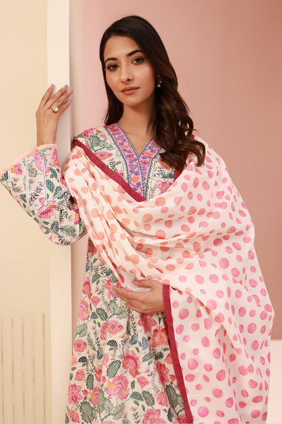 Zellbury | Unstitched 3 Piece Cambric | Shirt Shalwar Dupatta - 0640 -  Zellbury Women Essential Unstitched - Original Designer Dress - House of Maryam