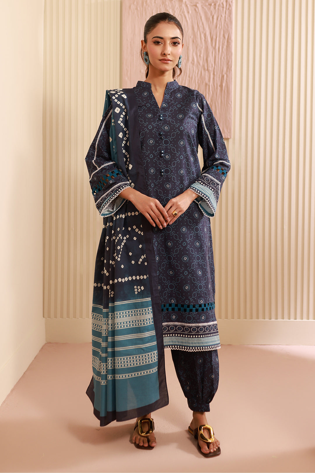 Zellbury | Unstitched 3 Piece Cambric | Shirt Shalwar Dupatta - 0642 -  Zellbury Women Essential Unstitched - Original Designer Dress - House of Maryam