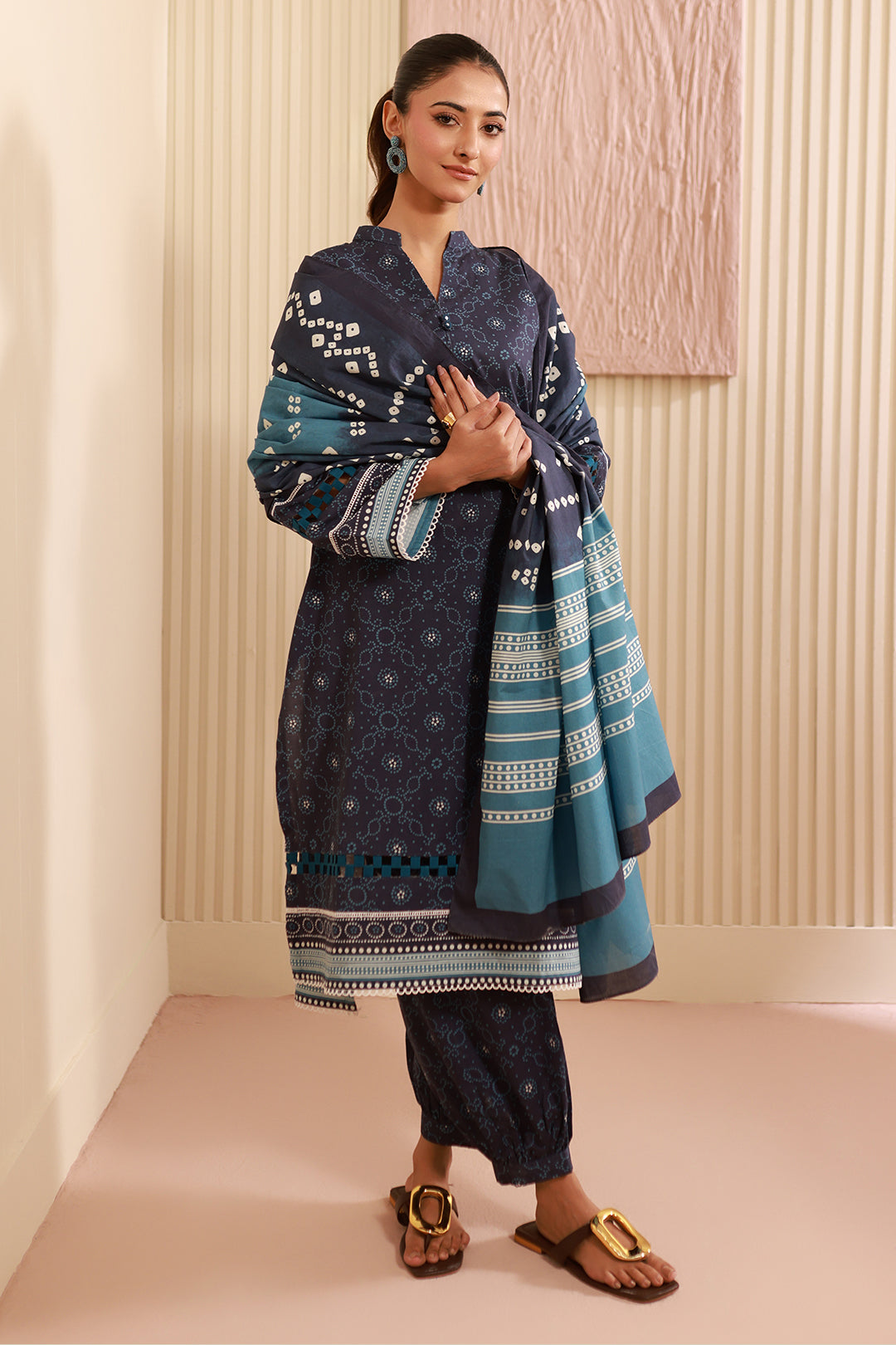 Zellbury | Unstitched 3 Piece Cambric | Shirt Shalwar Dupatta - 0642 -  Zellbury Women Essential Unstitched - Original Designer Dress - House of Maryam