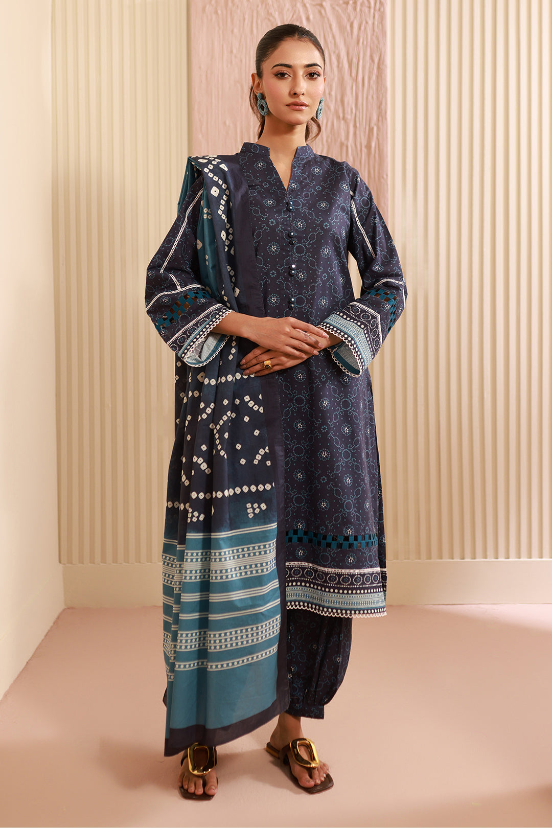 Zellbury | Unstitched 3 Piece Cambric | Shirt Shalwar Dupatta - 0642 -  Zellbury Women Essential Unstitched - Original Designer Dress - House of Maryam