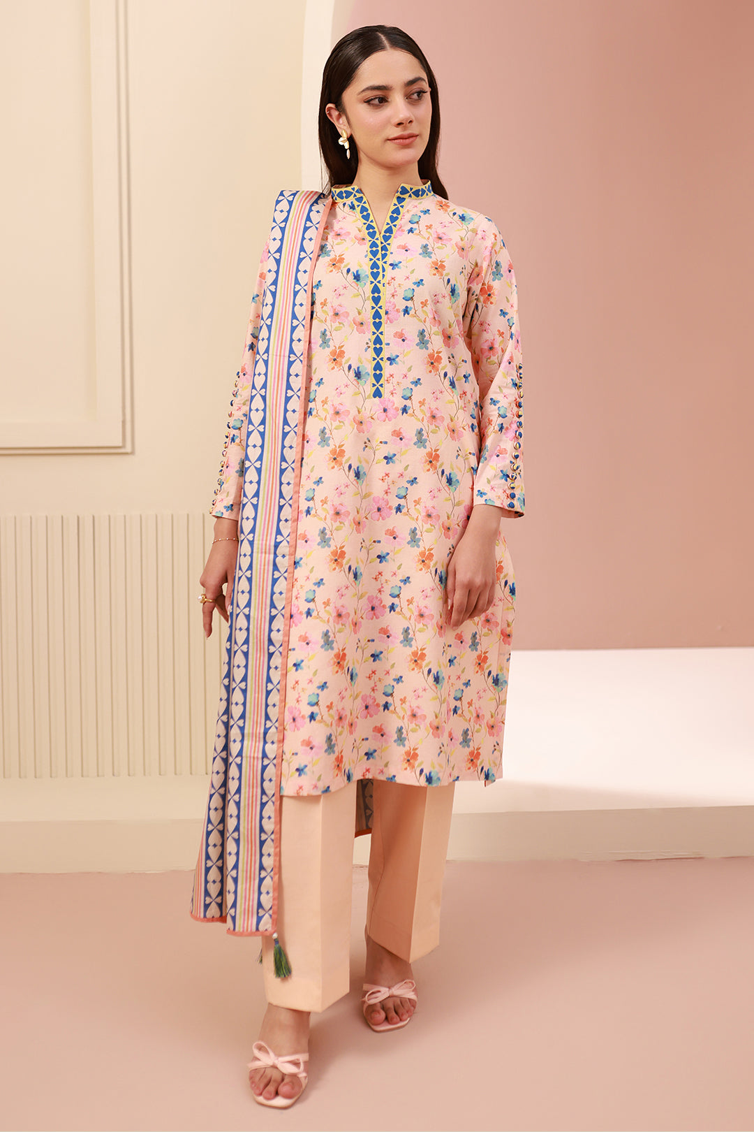 Zellbury | Unstitched 3 Piece Cambric | Shirt Shalwar Dupatta - 0664 -  Zellbury Women Essential Unstitched - Original Designer Dress - House of Maryam