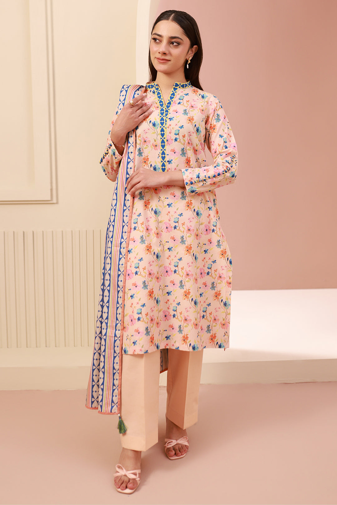 Zellbury | Unstitched 3 Piece Cambric | Shirt Shalwar Dupatta - 0664 -  Zellbury Women Essential Unstitched - Original Designer Dress - House of Maryam
