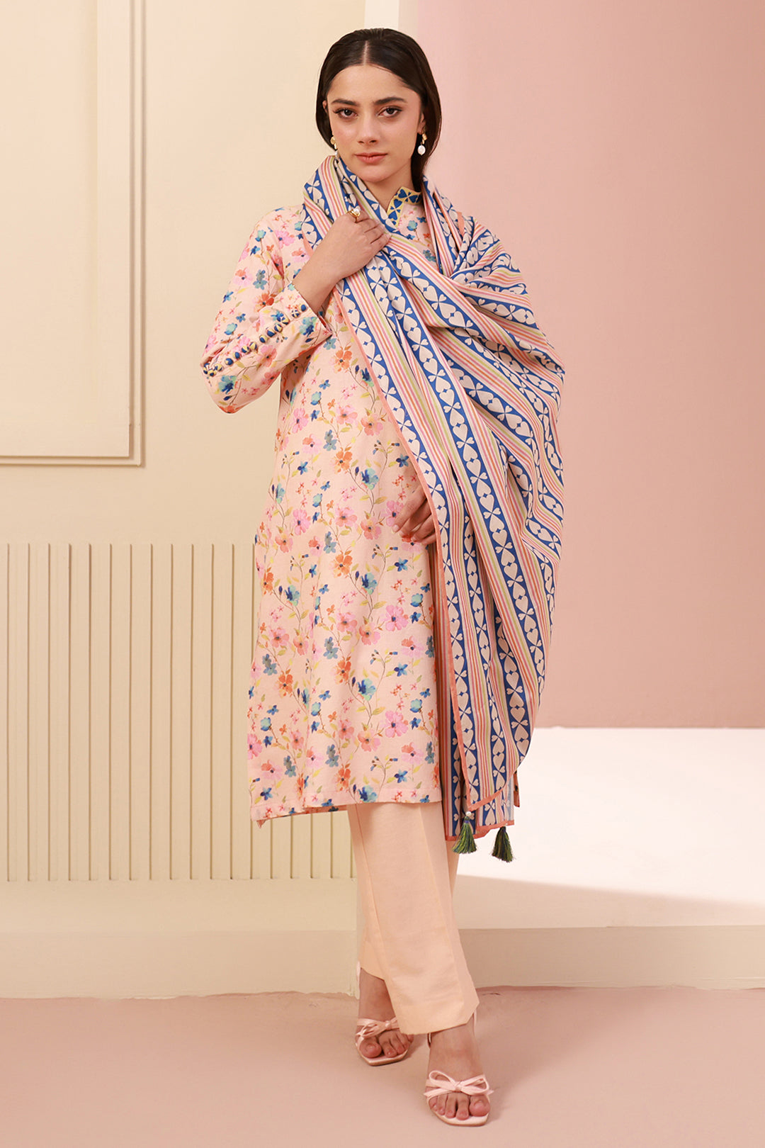 Zellbury | Unstitched 3 Piece Cambric | Shirt Shalwar Dupatta - 0664 -  Zellbury Women Essential Unstitched - Original Designer Dress - House of Maryam