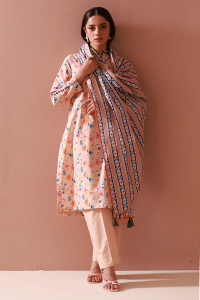 Zellbury | Unstitched 3 Piece Cambric | Shirt Shalwar Dupatta - 0664 -  Zellbury Women Essential Unstitched - Original Designer Dress - House of Maryam