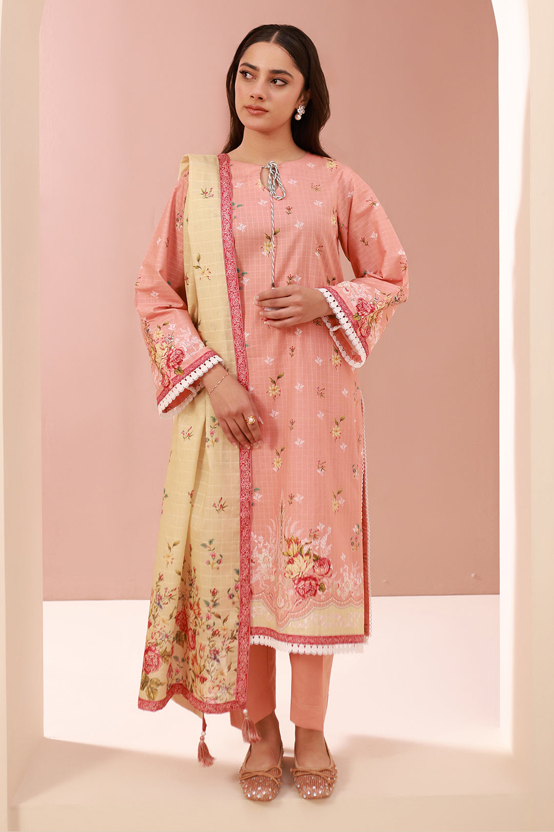 Zellbury | Unstitched 3 Piece Cambric | Shirt Shalwar Dupatta - 0665 -  Zellbury Women Essential Unstitched - Original Designer Dress - House of Maryam