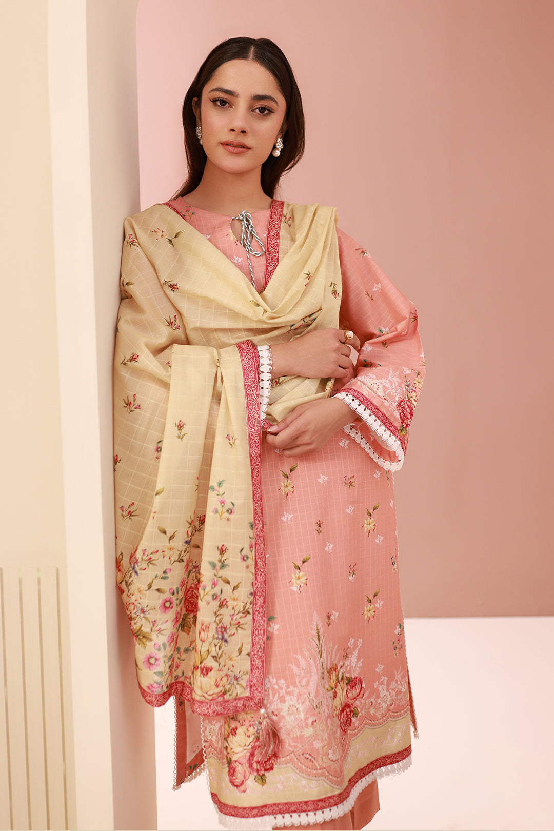 Zellbury | Unstitched 3 Piece Cambric | Shirt Shalwar Dupatta - 0665 -  Zellbury Women Essential Unstitched - Original Designer Dress - House of Maryam
