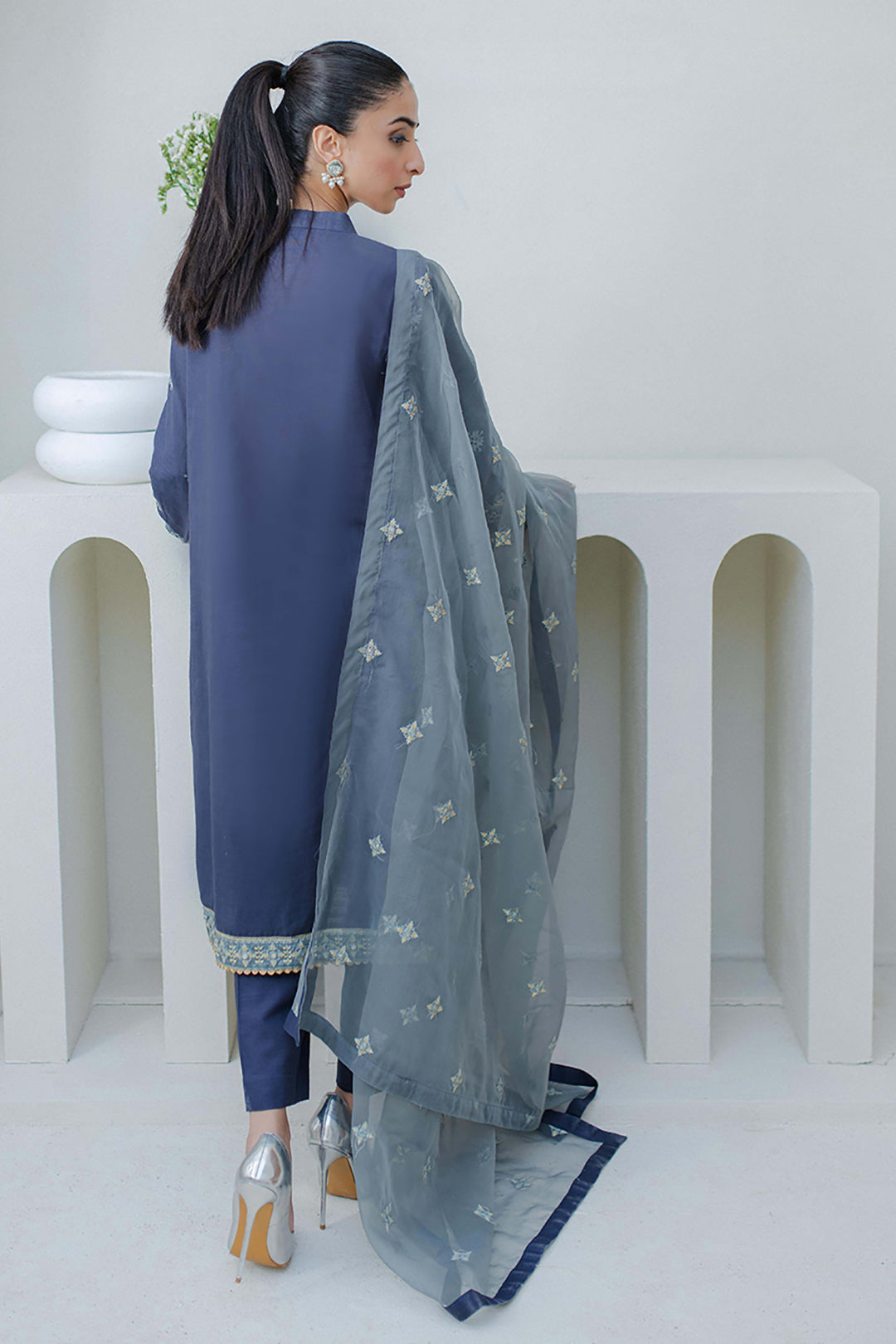 Zellbury | Unstitched 3 Piece Purple | Embroidered Shirt Shalwar Dupatta - 0300 -  Zellbury Women Luxury Unstitch - Original Designer Dress - House of Maryam