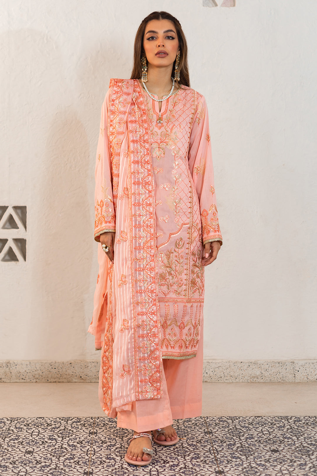 Zellbury | Unstitched 3 Piece Lawn | Embroidered Shirt Shalwar Dupatta - 0324 -  Zellbury Women Luxury Unstitch - Original Designer Dress - House of Maryam