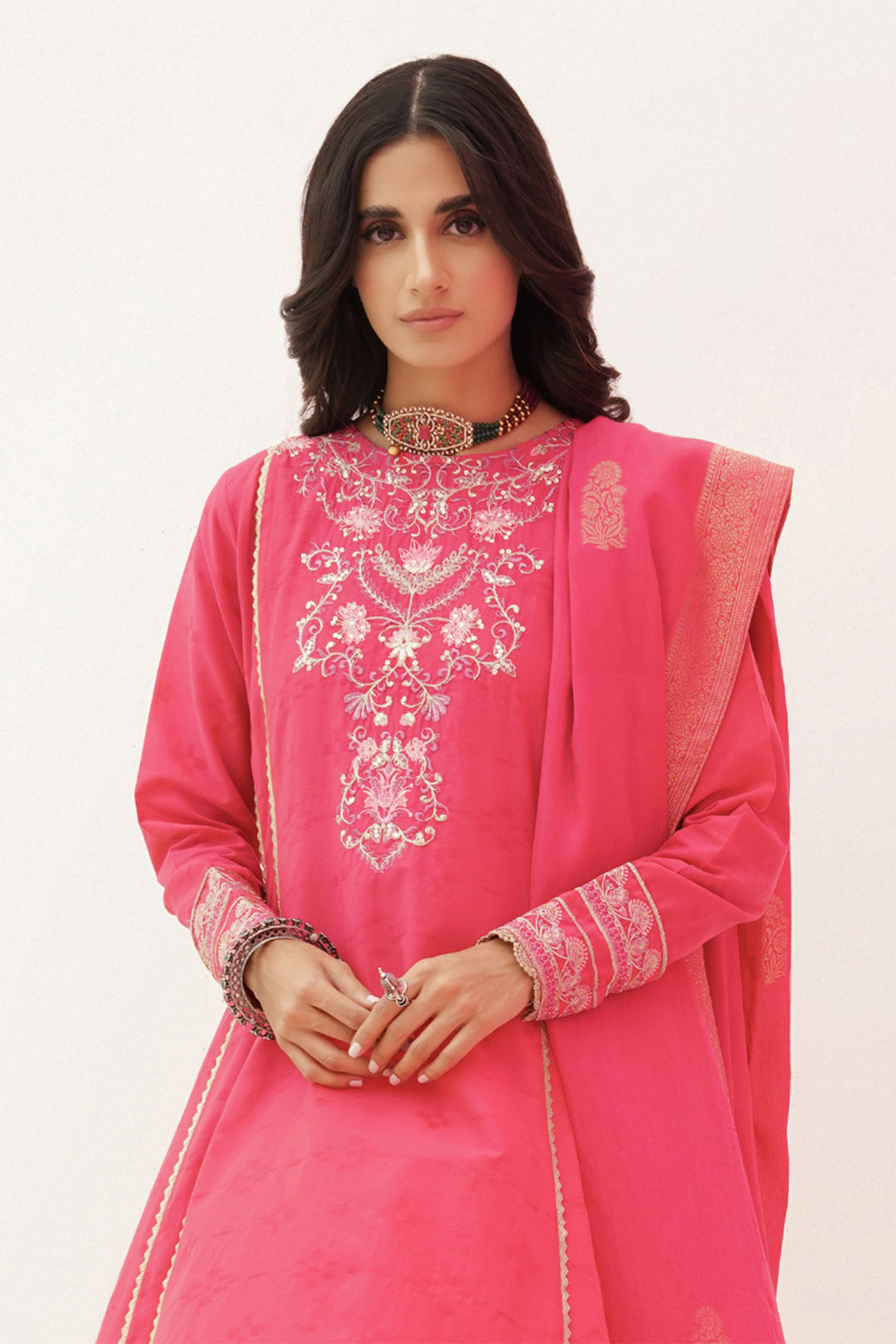 Zellbury | Unstitched 3 Piece Lawn | Embroidered Shirt Shalwar Dupatta - 0351 -  Zellbury Women Luxury Unstitch - Original Designer Dress - House of Maryam