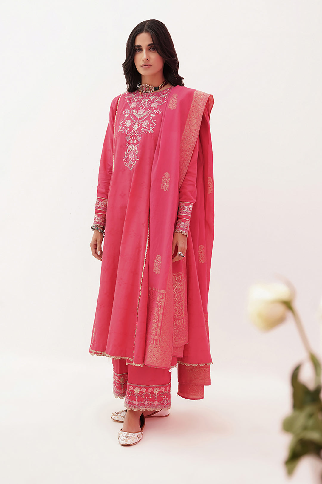 Zellbury | Unstitched 3 Piece Lawn | Embroidered Shirt Shalwar Dupatta - 0351 -  Zellbury Women Luxury Unstitch - Original Designer Dress - House of Maryam